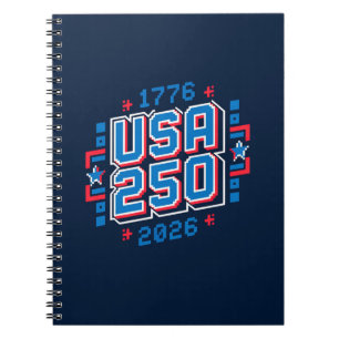 USA 250-1776-2026 Pixel Art Anteckningsbok