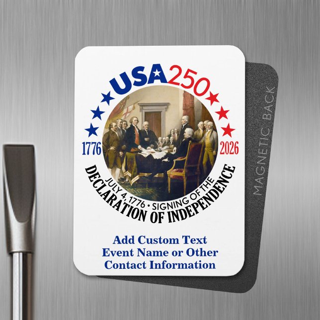 USA 250 - 1776-2026 - Självständighetsförklaring Magnet (USA 250 Magnet - Celebrate America)