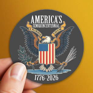USA 250 - 1776-2026 - Vintage Örn Vapenrock Runt Klistermärke