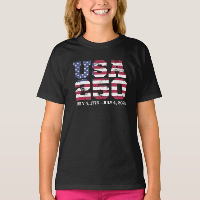USA 250 4:e juli T Shirt (Framsida)