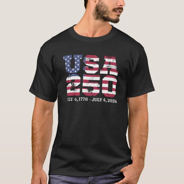 USA 250 4Th Of July T Shirt (Framsida)