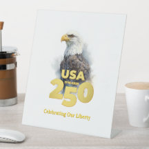 USA 250: Akvarell Vitstrupig Örn & Guld