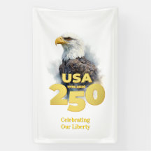 USA 250: Akvarell Vitstrupig Örn & Guld
