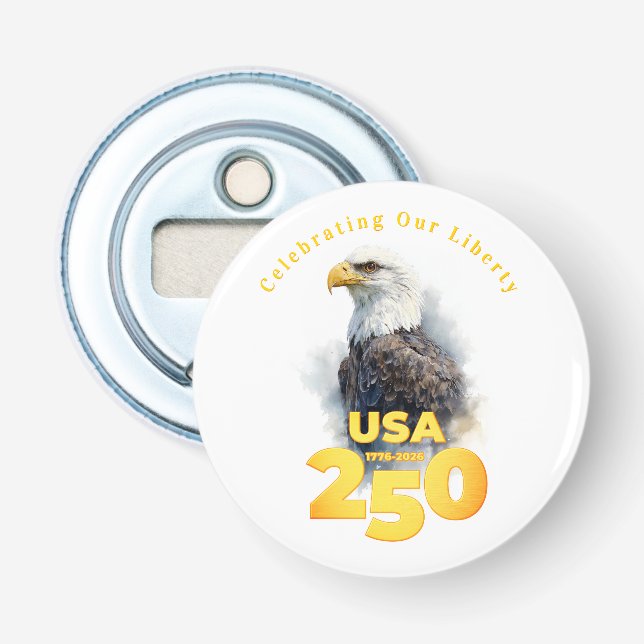 USA 250: Akvarell Vitstrupig Örn & Guld Flasköppnare (Framsidan)