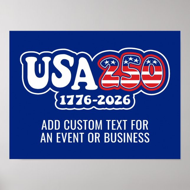 USA 250 - America's 250th Birthday Red White Blue Poster (Framsidan)