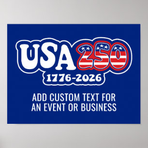 USA 250 - Amerikas 250-årsjubileum Rött Vitt Blått Poster