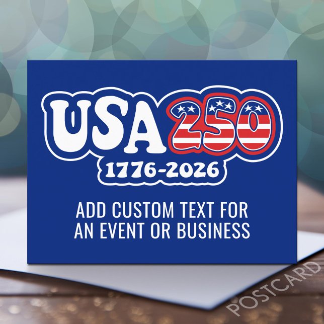 USA 250 - Amerikas 250-årsjubileum Rött Vitt Blått Vykort (USA 250 Postcard)