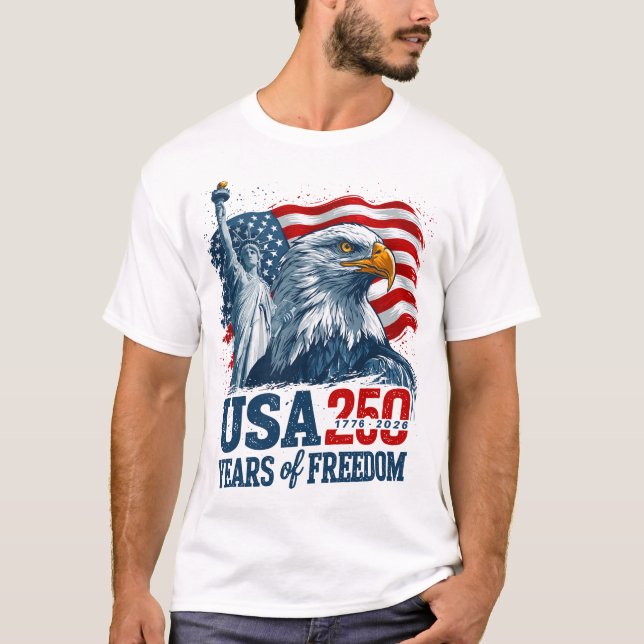 USA 250 Amerikas Semiquincentenl Frihet & Örn T Shirt (Framsida)