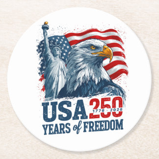 USA 250 Amerikas Semiquincentenl Frihet & Örn Underlägg Papper Rund