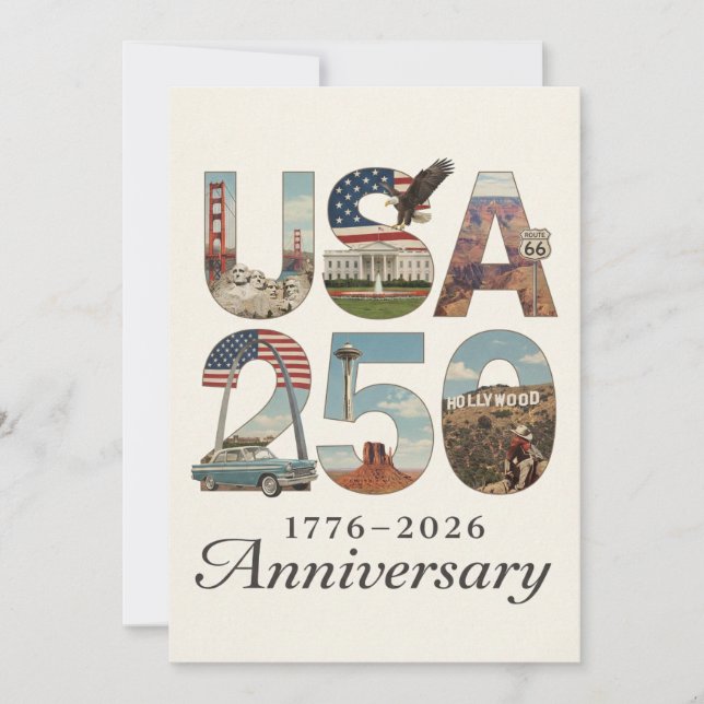 USA 250 Anniversary Patriotic American History Julkort (Framsida)
