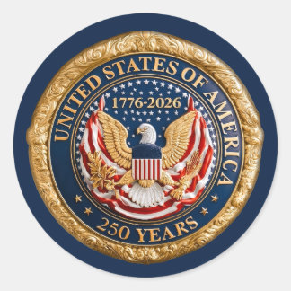 USA 250 år 1776-2026 Amerikansk flagga Örn Runt Klistermärke