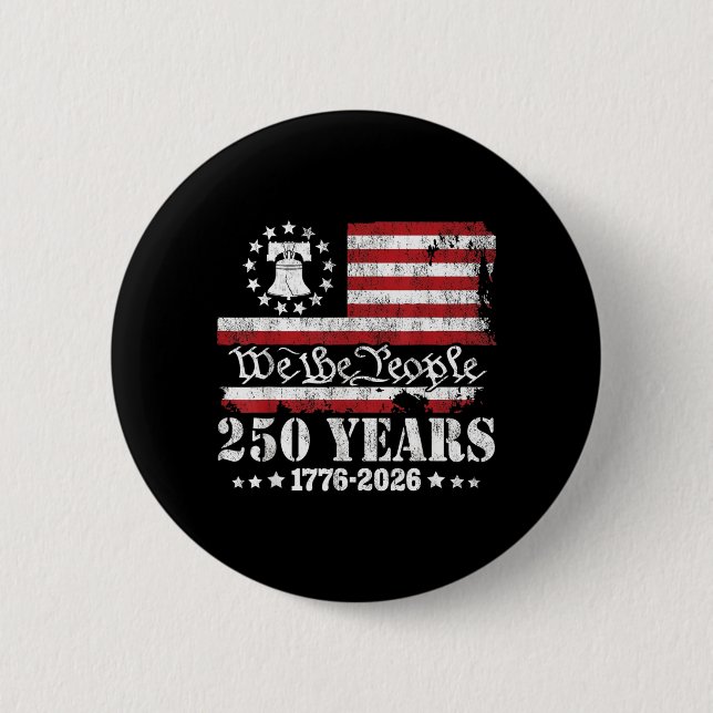USA 250 år 1776-2026 Vi Folket Frihetsklockan Knapp (Framsida)