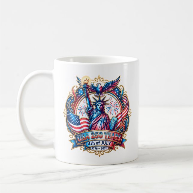 USA 250 år 4 juli 1776-2026 Kaffemugg (Vänster)