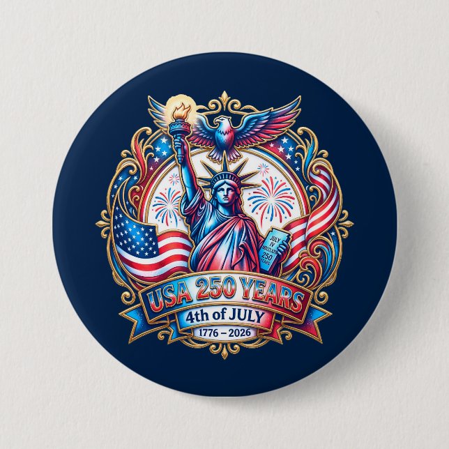 USA 250 år 4 juli 1776-2026 Knapp (Framsida)