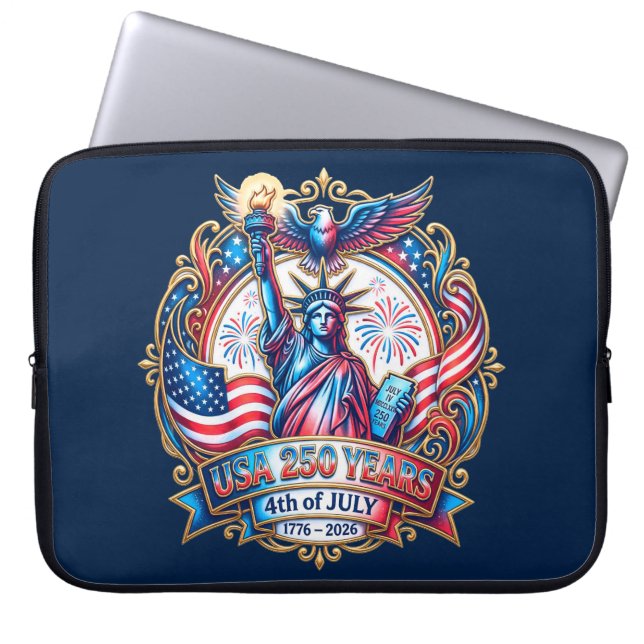 USA 250 år 4 juli 1776-2026 Laptop Fodral (Framsidan)