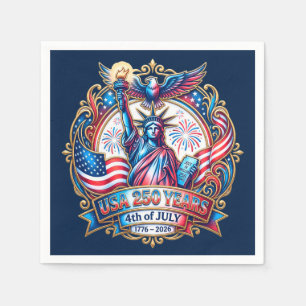 USA 250 år 4 juli 1776-2026 Pappersservett