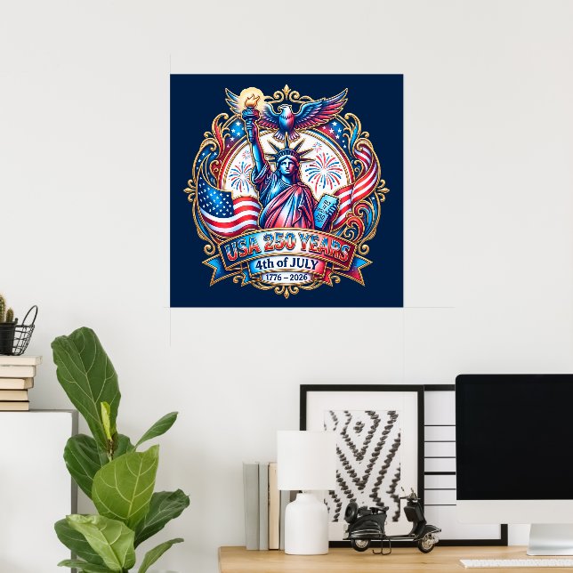 USA 250 år 4 juli 1776-2026 Poster (Hemmakontoret)