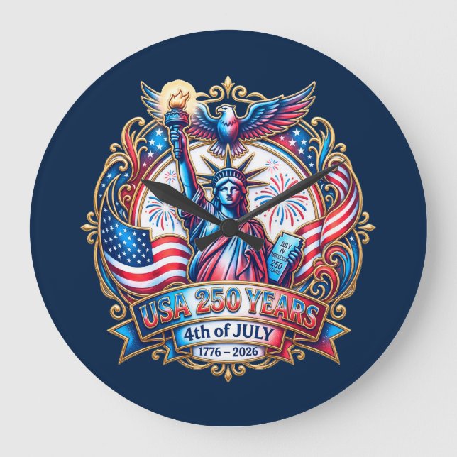 USA 250 år 4 juli 1776-2026 Stor Klocka (Framsida)