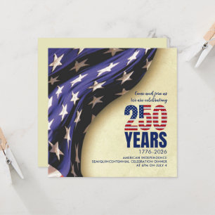 USA 250 år amerikanska självständighetsdag Inbjudningar