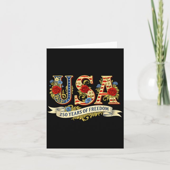 USA 250 år av frihet 1776 2026 amerika 250-årsjubi Kort (Framsida)