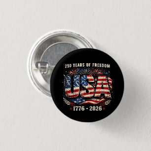 USA 250 år av frihet 1776–2026 Patriot Knapp