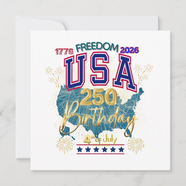 USA 250 ÅR AV FRIHET INBJUDNINGAR (Framsida)