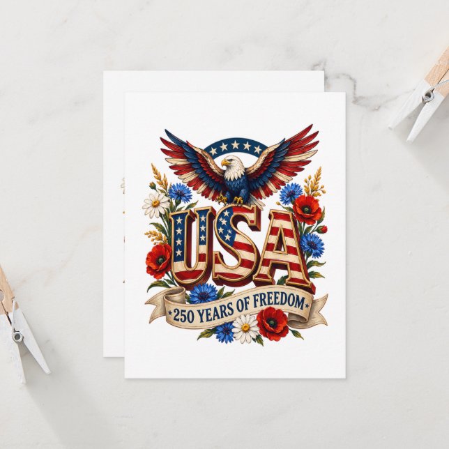 USA 250 år av frihet Inbjudningar (Fram/Back In Situ)