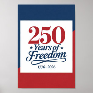 USA 250 år av frihet Minimal patriotisk Poster