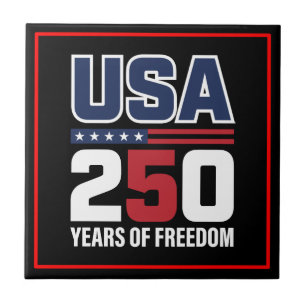 USA 250 år av frihet patriotisk flaggdesign Kakelplatta