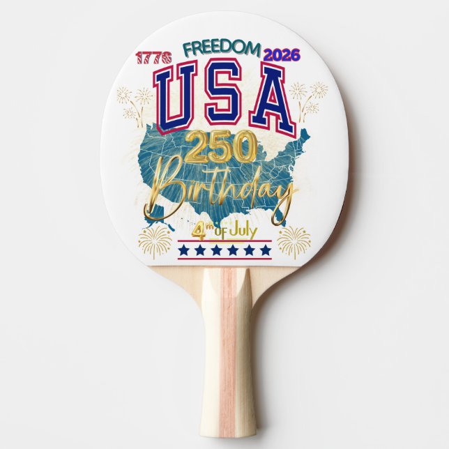 USA 250 ÅR AV FRIHET PINGISRACKET (Framsidan)