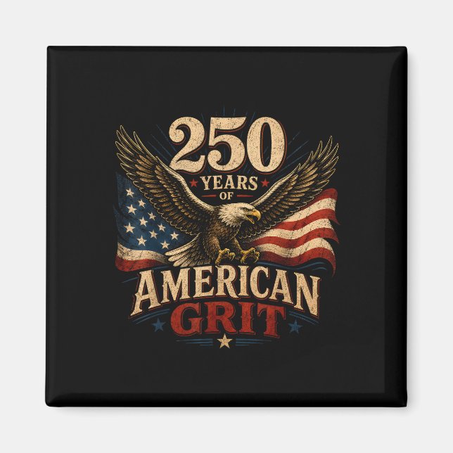 USA 250 år fjärde juli patriotisk 1776 Magnet (Framsidan)