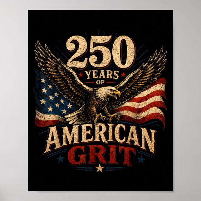 USA 250 år fjärde juli patriotisk 1776 Poster (Framsidan)