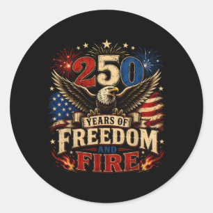 USA 250 år fjärde juli patriotisk 1776 Runt Klistermärke