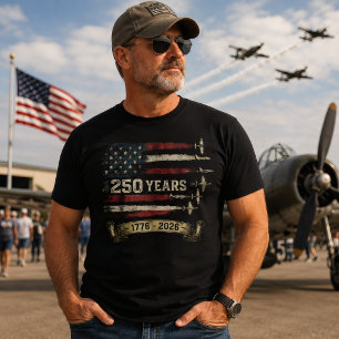 USA 250 år flygarv 1776-2026 T Shirt