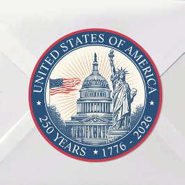 USA 250 år frihet America's Semiquincentennial Runt Klistermärke