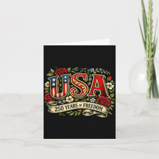 USA 250 år frihet blomillustration Kort