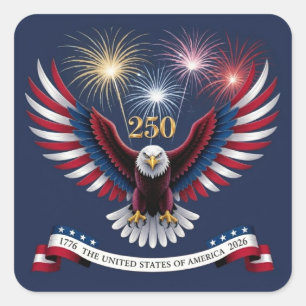 USA 250 år fyrkantig dekal Fyrkantigt Klistermärke