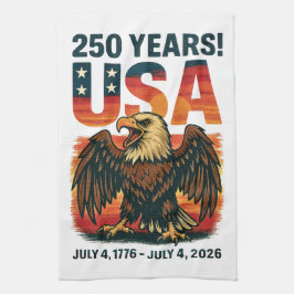 USA 250 år - Patriotic Örn den 4 juli 2026 Kökshandduk