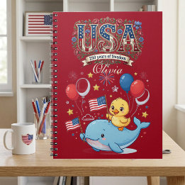 USA 250 år patriotisk bebisval Namn Anteckningsbok