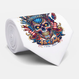 USA 250 År Patriotisk Dödskalle 4:e Juli Slips