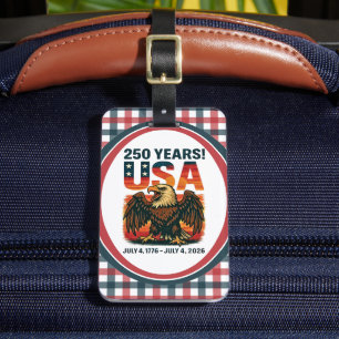 USA 250 år – Patriotisk havsörn 4 juli 2026 Bagagebricka