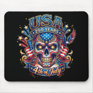 USA 250 år Patriotisk Skalle 4:e Juli Musmatta