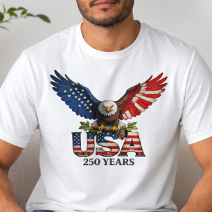 USA 250 år patriotisk skjorta T Shirt