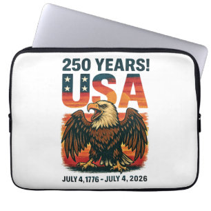 USA 250 år – Patriotisk Vit Huvad Örn 4 juli 2026 Laptop Fodral