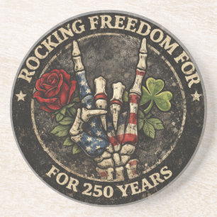 USA 250 år Rocking Freedom Patriotisk Skelett H Underlägg