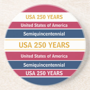 USA 250 år Semiquincentennial Patriotiska Ränder Underlägg