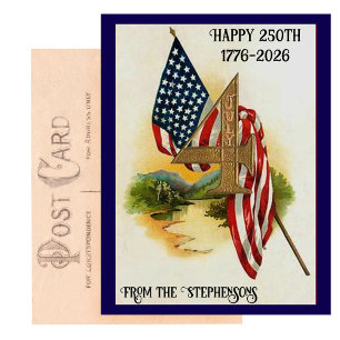 USA 250-års fjärde juli patriotisk flagga Vykort