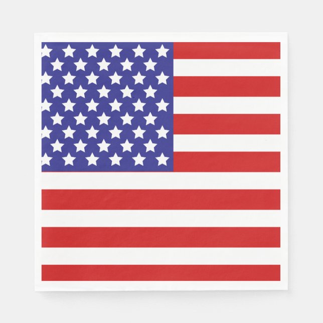 USA 250-års födelsedagsfest med amerikansk flaggte Pappersservett (Framsidan)