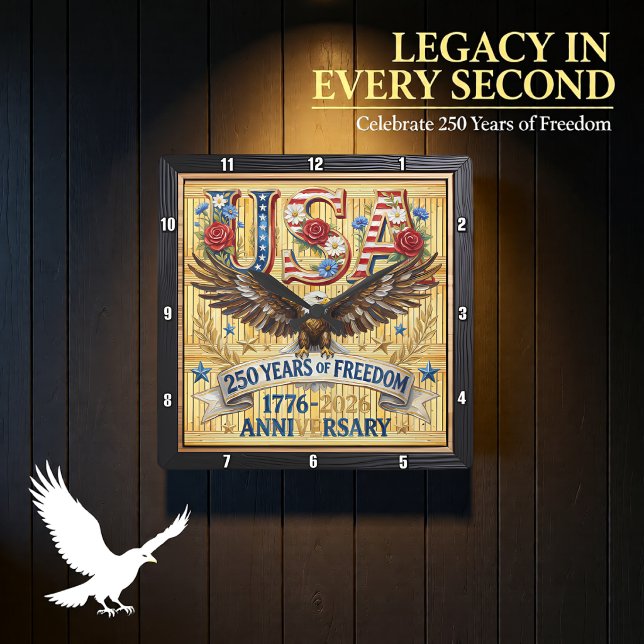 USA 250 Års Frihetsjubileum Fyrkantig Klocka (Skapare uppladdad)