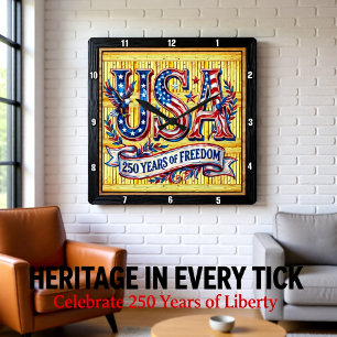 USA 250 Års Frihetsjubileum Fyrkantig Klocka